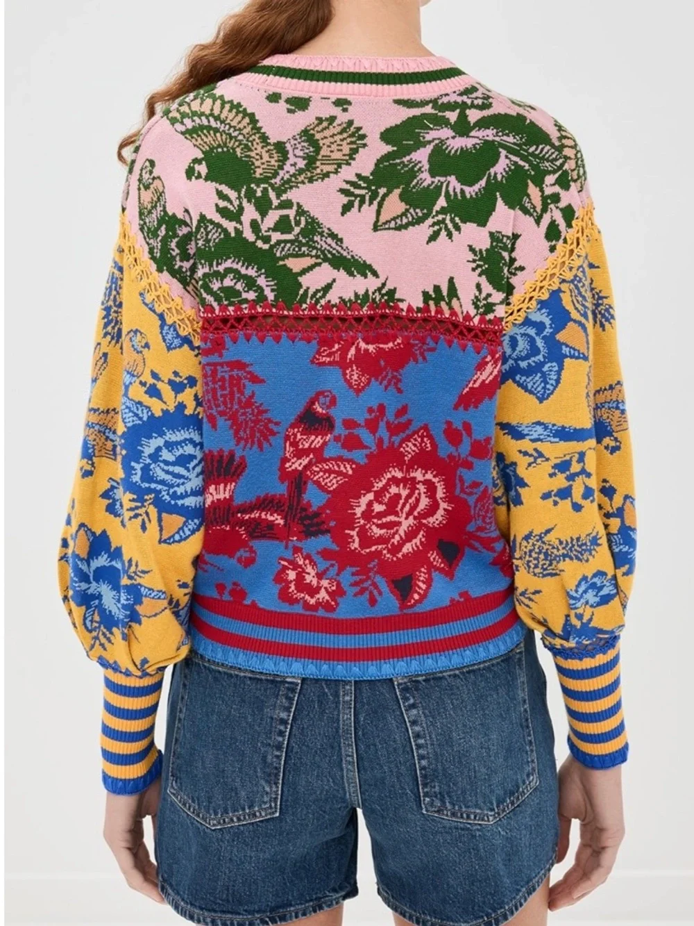 NWT FARM Rio Floral De Renda Patch Knit Cardigan S - Picture 3 of 8